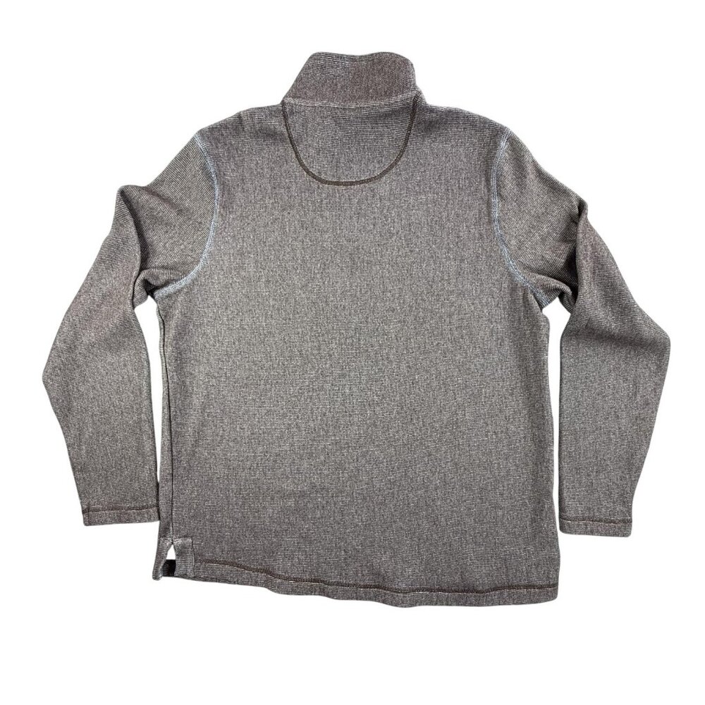 Carbon2Cobalt Sweater Mens Large Brown Quarter Zip Mock Neck Cotton Knit 144586 - Picture 2 of 14